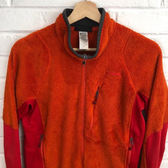 Patagonia Full Zip Fleece Jacket Orange Red Men's Small - Picture 4 of 9